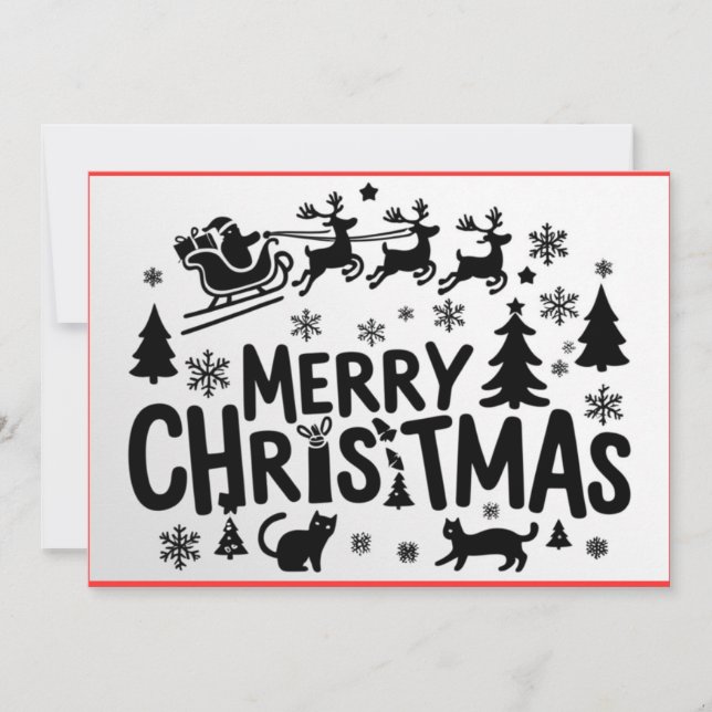 Cartão de saudação simples de Natal (Frente)