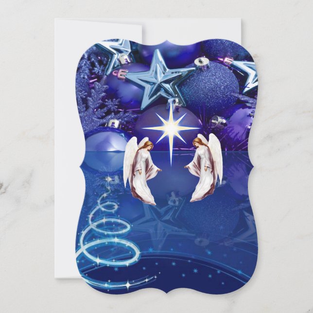 Cartão de Saudação Simples de Natal, Anjo de Natal (Frente)