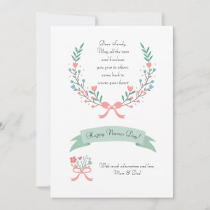 Cartão de Saudação Simples Dia das Enfermeiras Sen