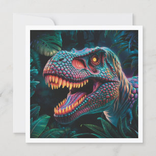 Cartão de Saudação Simples do Dinossauro T Rex