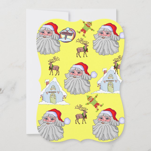 Cartão de Saudação Simples Elf Papais noeis Vintag (Frente)