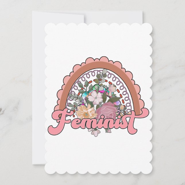 Cartão de Saudação Simples Feminista (Frente)