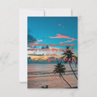 Cartão de Saudação Simples John 17:17 KJV Bíblia V