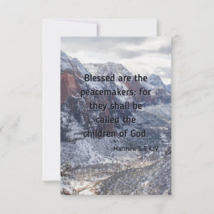 Cartão de Saudação Simples Matthew 5:9 KJV