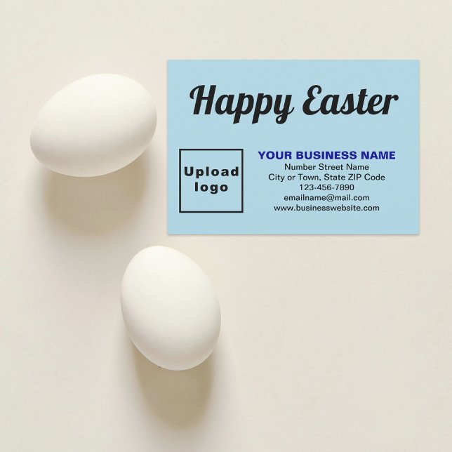 Cartão de saudação simples para empresas de Páscoa (Light blue Easter business flat greeting card)