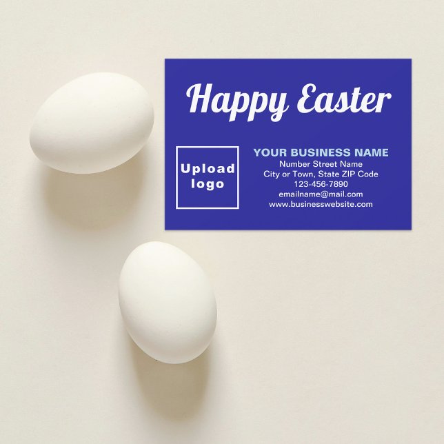 Cartão de saudação simples para empresas de Páscoa (Blue Easter business flat greeting card)