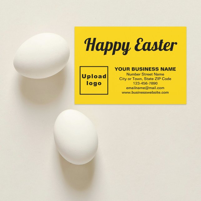 Cartão de saudação simples para empresas de Páscoa (Yellow Easter business flat greeting card)