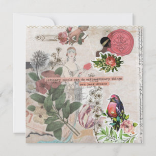 Cartão de Saudação Simples sobre Sonhos Extraordin