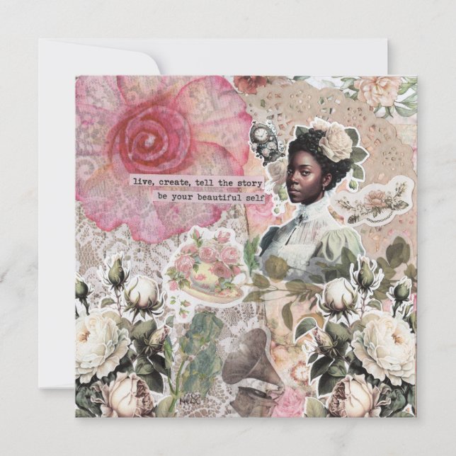 Cartão de Saudação Simples Vitoriano Africano-Amer (Frente)