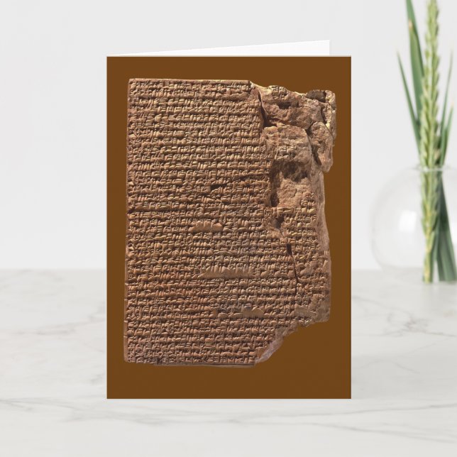 Cartão de saudação "Sumerian Cuneiform Escrevendo" (Frente)