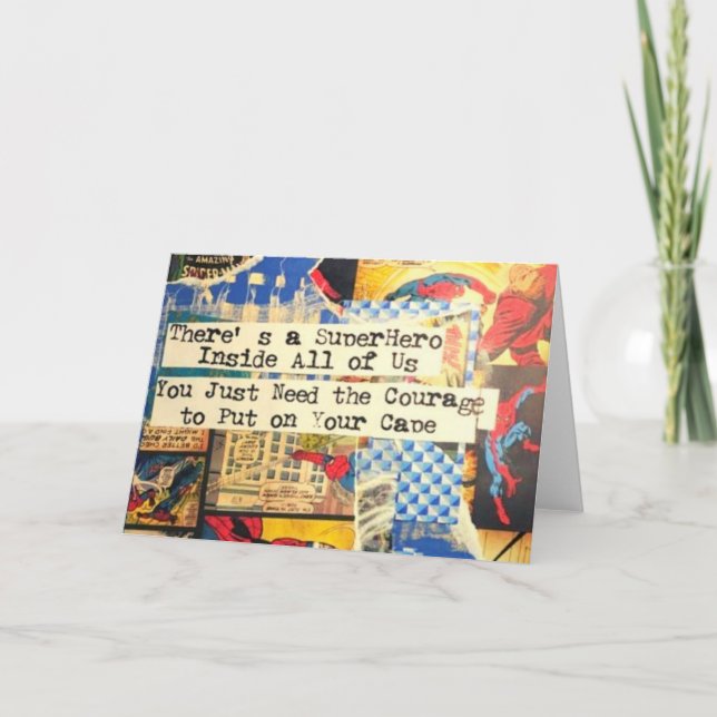 Cartão de Saudação Super Herói (Frente)