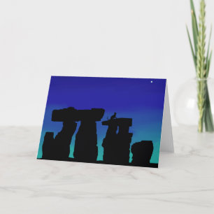 Cartão de Saudação Suspiro do Sol Henge com gato