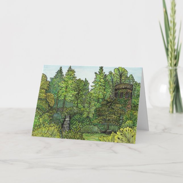 Cartão de Saudação - Torre de Relógio Longwood Gar (Frente)