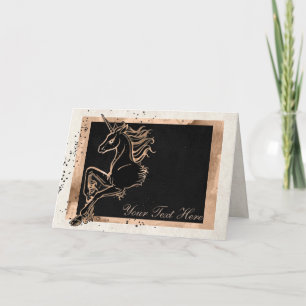 Cartão de Saudação Unicórnio Preto