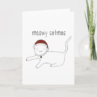 Cartão de saudação vertical Meowy Catmas