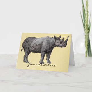 Cartão de Saudação Vintage Rhino