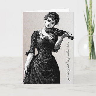 Cartão de Saudação Violinista Vintage