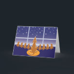 Cartão de Saudação WagsToWish_Menorah<br><div class="desc">É uma maneira doce de desejar a alguém um Hanukkah feliz. Nossos cães de Chanucá esperançosos colocarão um sorriso brilhante na face de qualquer receptor sortudo. E o verdadeiro milagre é, você pode comprar-lo 24 horas por dia, 7 dias por semana, durante todo o ano. A área de saudação de...</div>
