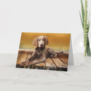 Cartão de Saudação Weimaraner (Cabelo Longo)