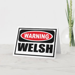 Cartão de Saudação WELSH de Aviso