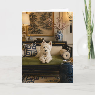 Cartão de Saudação Westie Chinoiserie