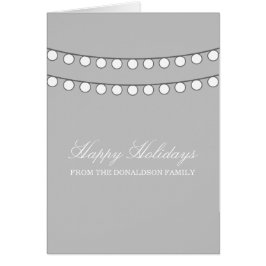 Cartão de Saudação White Holiday String of Lights