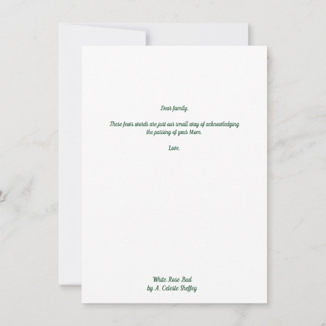 Cartão de saudação White Rosebud (Verso)