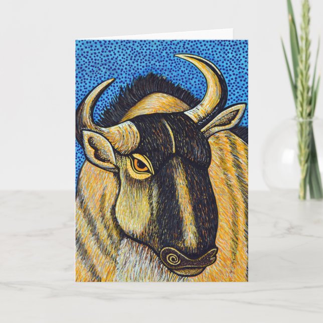 Cartão de Saudação Wildebeest (Frente)