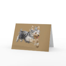 Cartão de Saudação Yorkie, envelopes brancos stand
