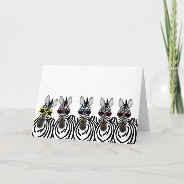 Cartão de Saudação Zebras (Frente)