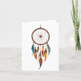 Cartão de Saudações Bohemian Feather Dreamcatcher