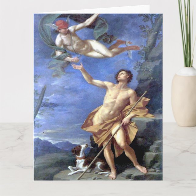 Cartão de Saudações de Arte Fina Mercúrio e Paris (Frente)