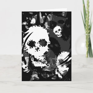 Cartão de saudações de espiral B&W do Skull Specte