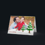 Cartão de Saudações de Snowman Photo Season<br><div class="desc">Quer enviar cartões de Natal para seus amigos e família? Não há nada melhor do que compartilhar sua foto de família/filhos com eles nesta temporada de festas. Tudo que você tem que fazer é mudar esta amostra de foto e colocar sua própria foto, e mudar os textos. Você pode tornar...</div>