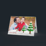 Cartão de Saudações de Snowman Photo Season<br><div class="desc">Quer enviar cartões de Natal para seus amigos e família? Não há nada melhor do que compartilhar sua foto de família/filhos com eles nesta temporada de festas. Tudo que você tem que fazer é mudar esta amostra de foto e colocar sua própria foto, e mudar os textos. Você pode tornar...</div>