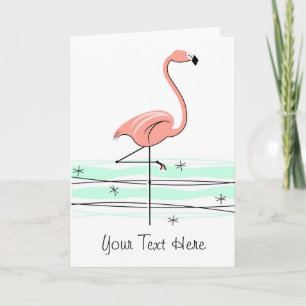 Cartão de saudações de texto frontal Flamingo