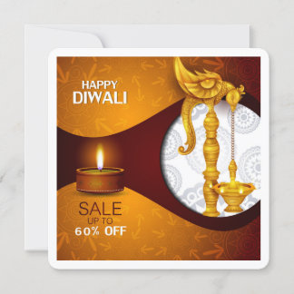 Cartão de Saudações do Festival Elegante de Diwali