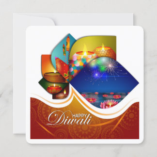 Cartão de Saudações do Festival Elegante de Diwali