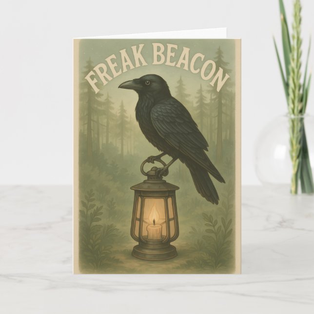 Cartão de Saudações do Freak Beacon Raven (Frente)