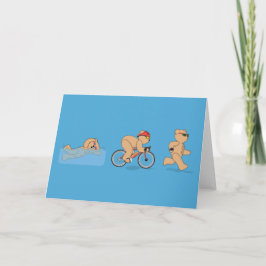 Cartão de Saudações Grumpy Teds Triathlon