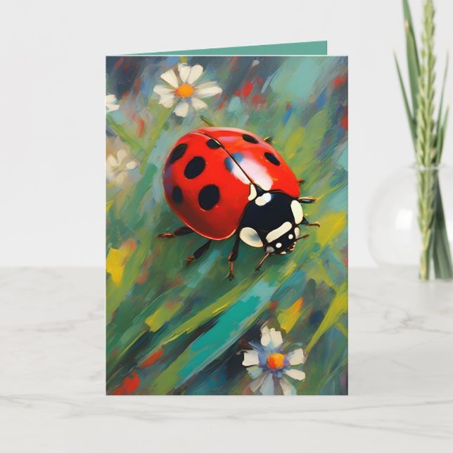 Cartão de Saudações Joaninha Ladybug (Frente)
