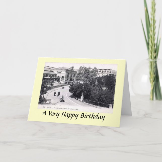 Cartão de Saudações - Lyon, França (Gare Perrache) (Frente)