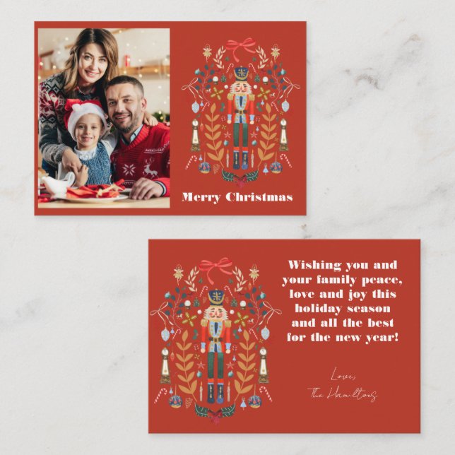 Cartão de Saudações Personalizadas de Natal do Nut (Frente/Verso)