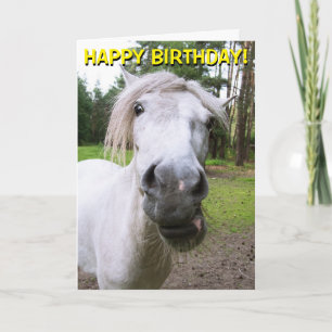Cartão de saudações personalizável de cavalo engra