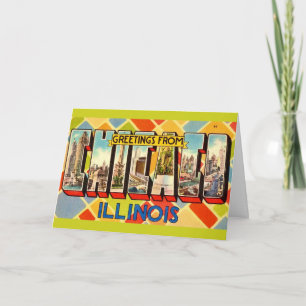 Cartão de Saudações Retro de Chicago
