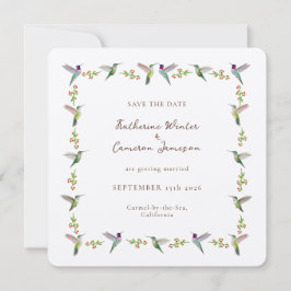 Cartão de Save the Date Beija-flor