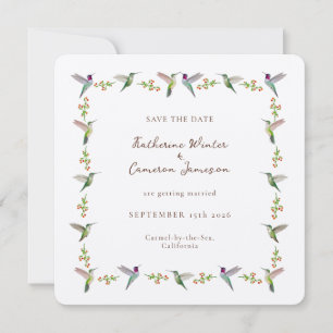 Cartão de Save the Date Beija-flor