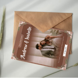 Cartão de Save the Date Boho Arco Simples Sage
