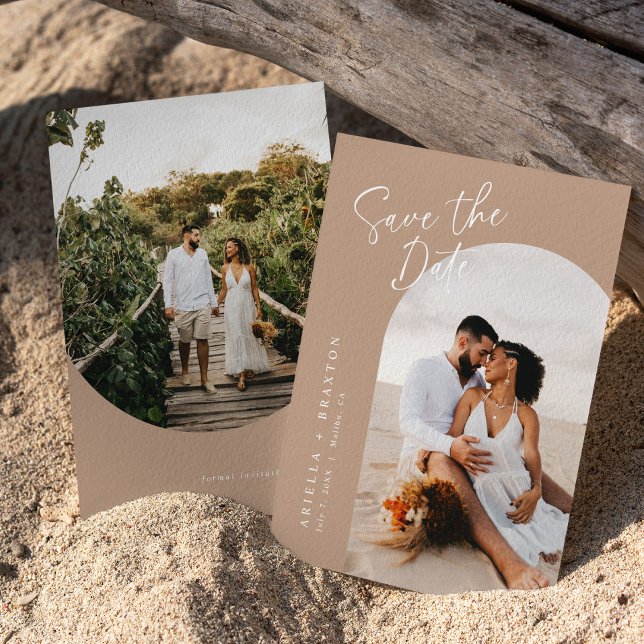 Cartão de Save The Date com Foto Neutro (Criador carregado)