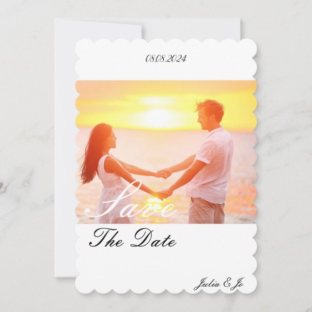 CARTÃO DE SAVE THE DATE COM FOTO PERSONALIZADA (Frente)